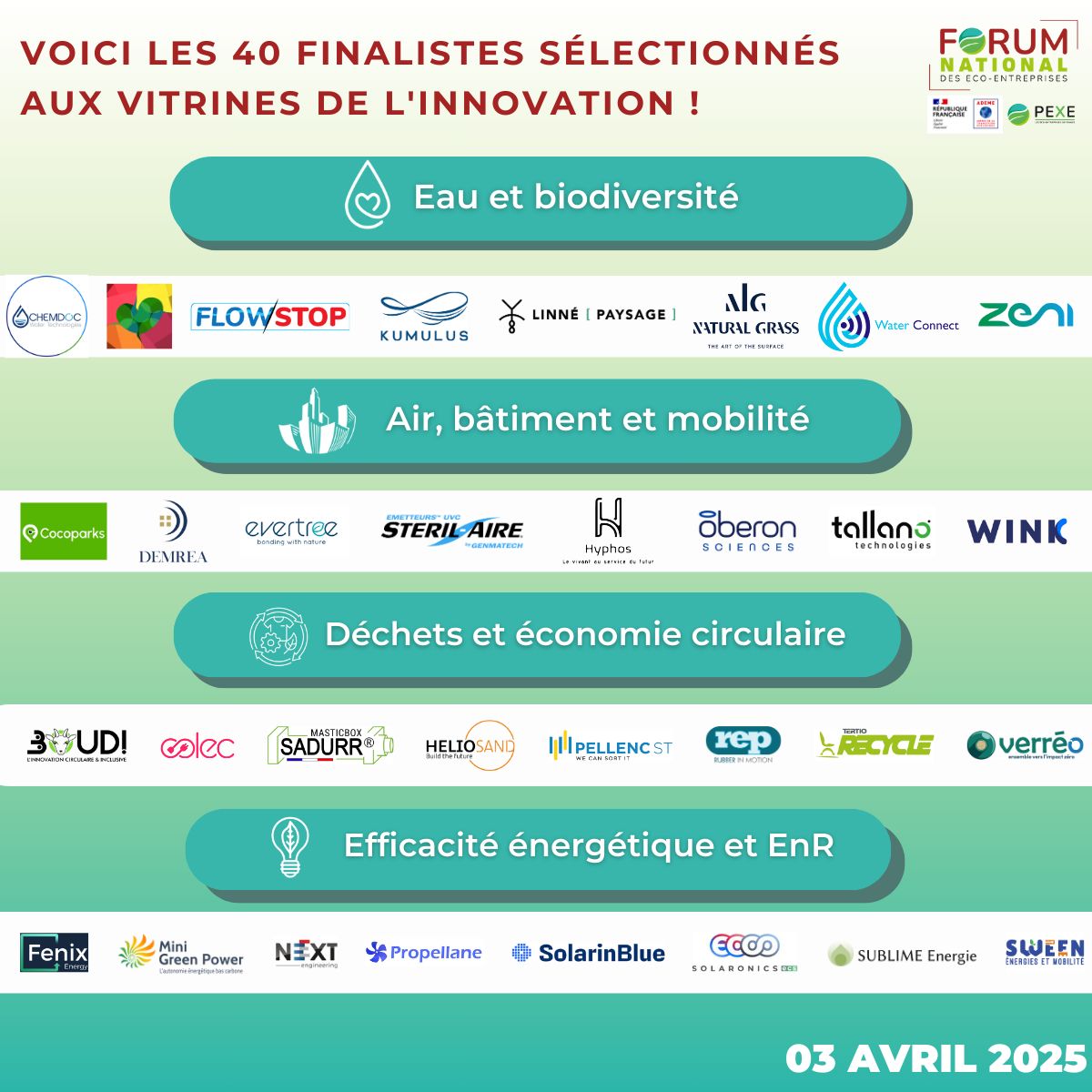 Steril-Aire by Genmatech sélectionné aux vitrines de l’innovation du  Forum National  des éco-entreprises dans Air, bâtiment et mobilité 2025 pour sa solution d’économie d’énergie et d’amélioration de la QAI